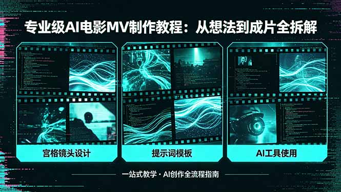 （18295期）专业级AI电影MV制作教程，从想法到成片全拆解，宫格镜头+提示词模板+AI工具一站式教学-悟空知识星球
