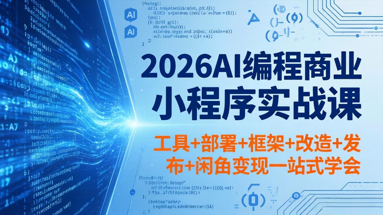 （18293期）2026AI编程商业小程序实战课，工具+部署+框架+改造+发布+闲鱼变现一站式学会-悟空知识星球