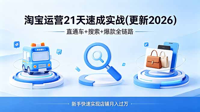 （18316期）淘宝运营21天速成实战(更新4月)，直通车+搜索+爆款全链路，新手快速实现店铺月入过万-悟空知识星球