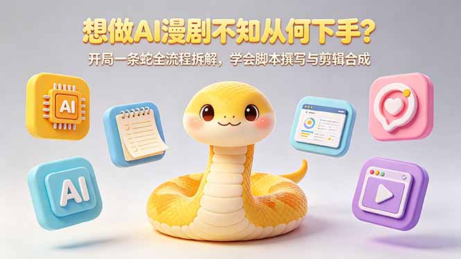 （18550期）想做AI漫剧不知从何下手？开局一条蛇全流程拆解，学会脚本撰写与剪辑合成-悟空知识星球