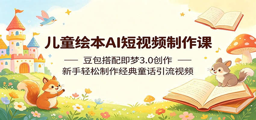 儿童绘本AI短视频制作课：豆包搭配即梦3.0创作，新手轻松制作经典童话引流视频-悟空知识星球