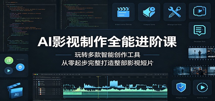 AI影视制作全能进阶课:玩转多款智能创作工具,从零起步完整打造整部影视短片-悟空知识星球