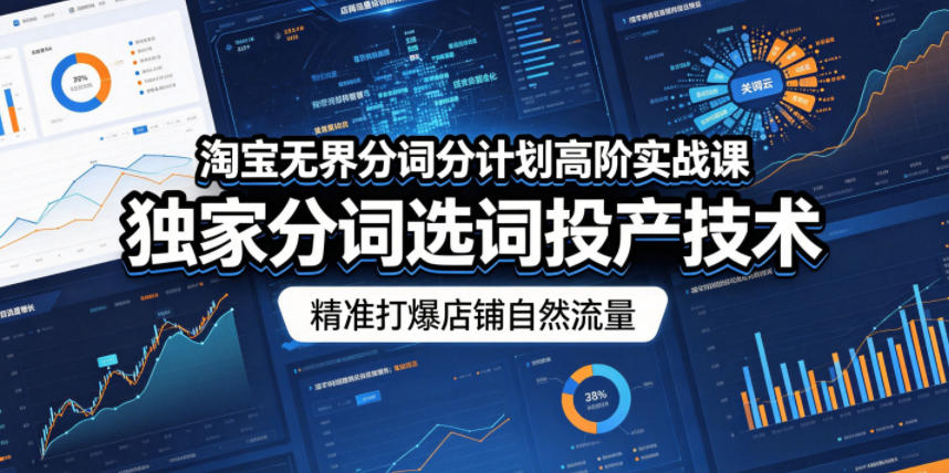 淘宝无界分词分计划高阶实战课，独家分词选词投产技术，精准打爆店铺自然流量-悟空知识星球