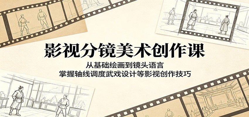 影视分镜美术创作课：从基础绘画到镜头语言，掌握轴线调度武戏设计等影视创作技巧-悟空知识星球