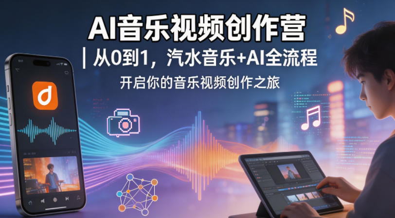 AI音乐视频创作营｜从0到1，汽水音乐+AI全流程，开启你的音乐视频创作之旅-悟空知识星球