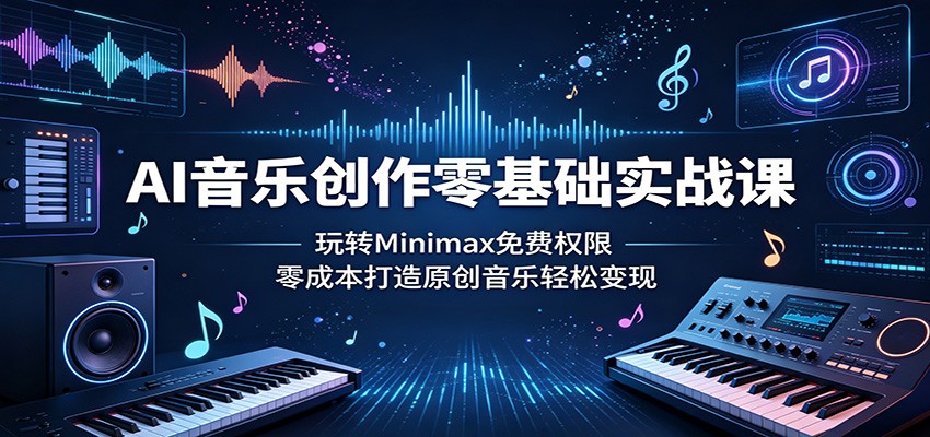 AI音乐创作零基础实战课：玩转Minimax免费权限，零成本打造原创音乐轻松变现-悟空知识星球