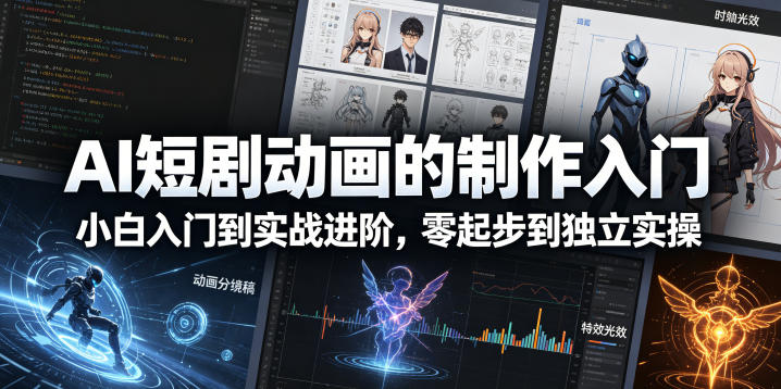 AI短剧动画的制作入门，小白入门到实战进阶，零起步到独立实操-悟空知识星球
