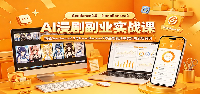 AI漫剧副业实战课：精通Seedance2.0与NanoBanana2零基础复刻爆款实现涨粉变现-悟空知识星球