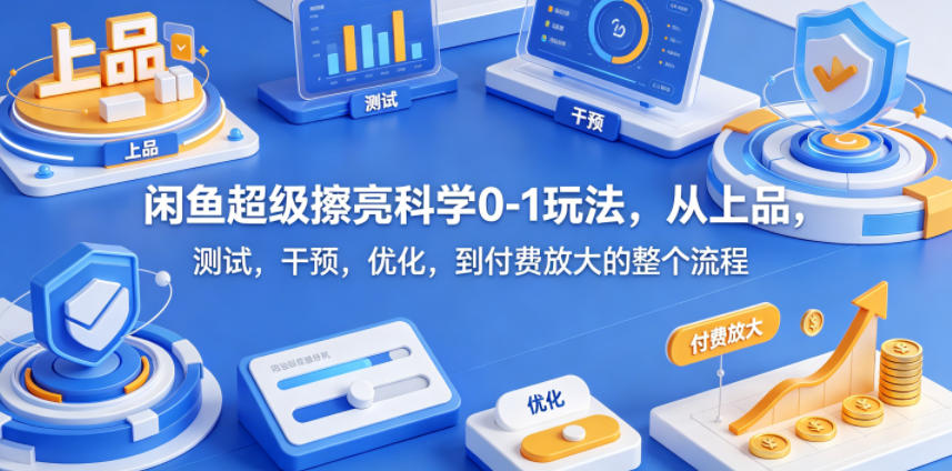 闲鱼超级擦亮科学0-1玩法，从上品，测试，干预，优化，到付费放大的整个流程-悟空知识星球