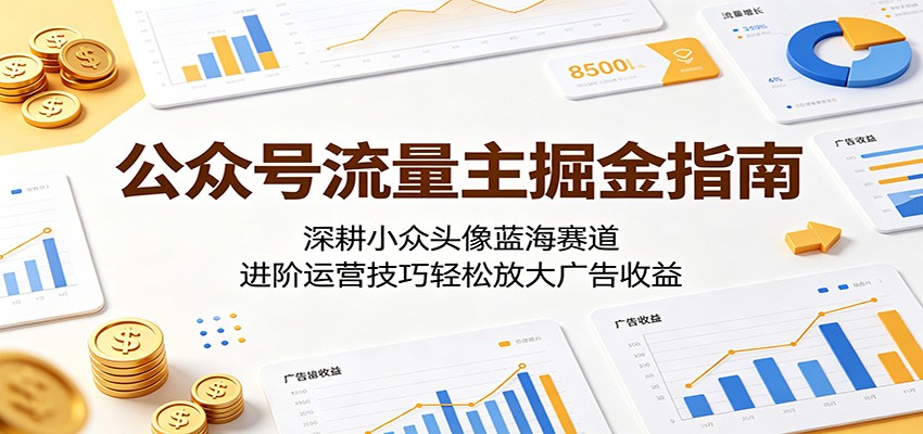 公众号流量主掘金指南：深耕小众头像蓝海赛道，进阶运营技巧轻松放大广告收益-悟空知识星球