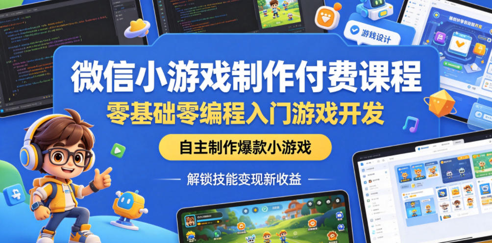 微信小游戏制作付费课程，零基础零编程入门游戏开发，自主制作爆款小游戏，解锁技能变现新收益-悟空知识星球