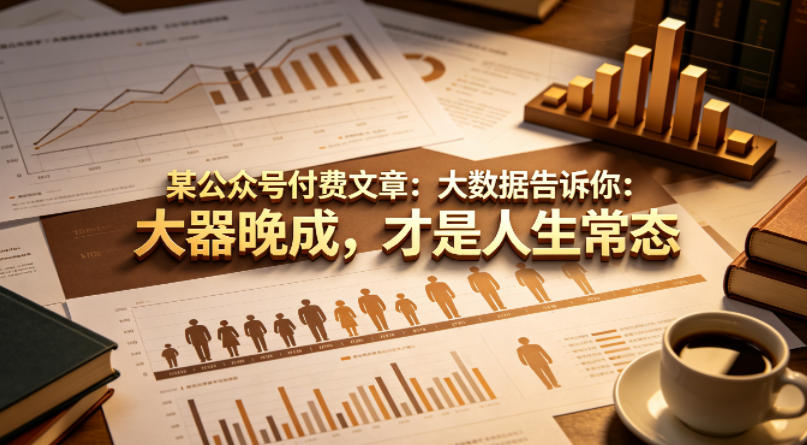 某公众号付费文章：大数据告诉你：大器晚成，才是人生常态-悟空知识星球