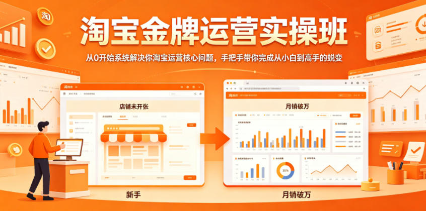 淘宝金牌运营实操班，从0开始系统解决你淘宝运营核心问题，手把手带你完成从小白到高手的蜕变-悟空知识星球