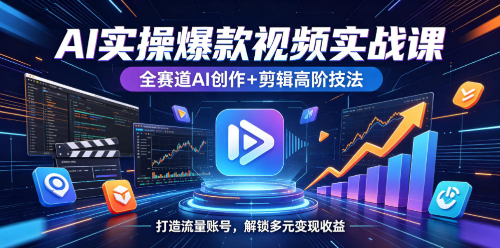 AI实操爆款视频实战课，全赛道AI创作+剪辑高阶技法，打造流量账号，解锁多元变现收益-悟空知识星球