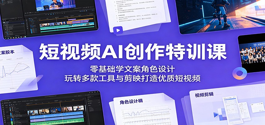 短视频AI创作特训课：零基础学文案角色设计，玩转多款工具与剪映打造优质短视频-悟空知识星球