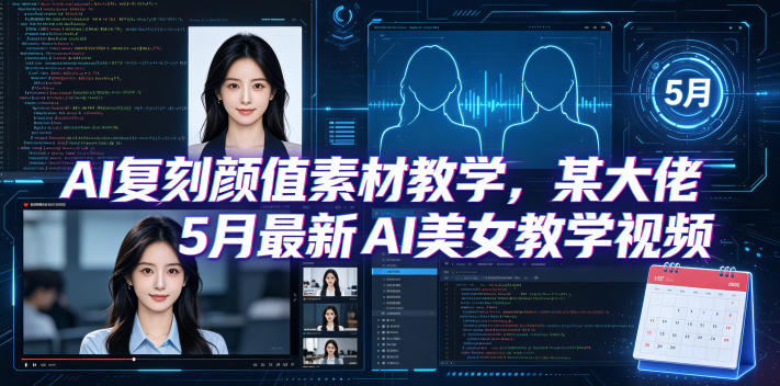 AI复刻颜值素材教学，某大佬5月最新AI美女教学视频，内含4月好物复刻教学-悟空知识星球
