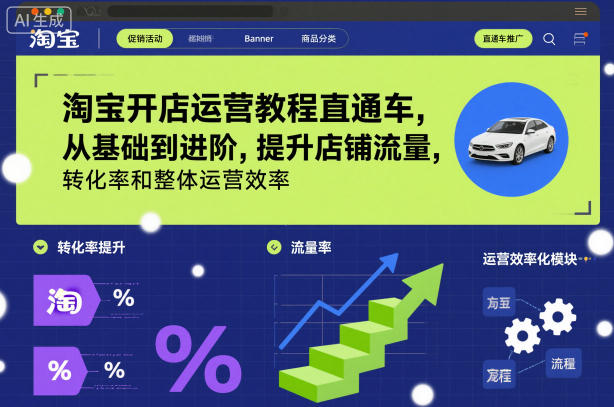 淘宝开店运营教程直通车，从基础到进阶，提升店铺流量，转化率和整体运营效率（更新26年4月20日）-悟空知识星球