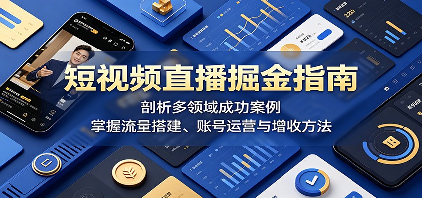 短视频直播掘金指南：剖析多领域成功案例，掌握流量搭建、账号运营与增收方法-悟空知识星球