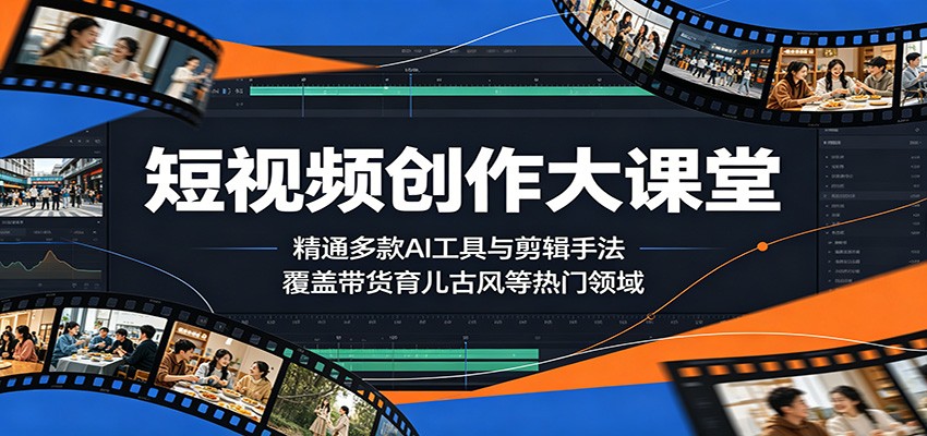 短视频创作大课堂：精通多款AI工具与剪辑手法，覆盖带货、育儿、古风等热门领域-悟空知识星球