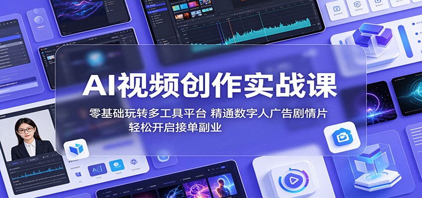 AI视频创作实战课：零基础玩转多工具平台，精通数字人广告、剧情片，轻松开启接单副业-悟空知识星球