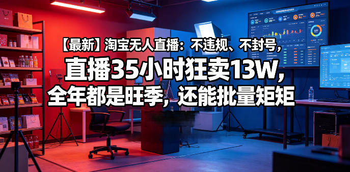 【最新】淘宝无人直播：不违规、不封号，直播35小时狂卖13W，全年都是旺季，还能批量矩阵操作【揭秘】-悟空知识星球