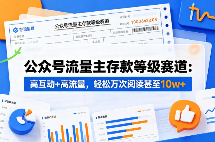公众号流量主之存款等级赛道，高互动+高流量，轻松达到万次阅读，甚至10w+-悟空知识星球