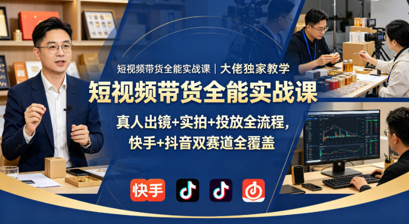 短视频带货全能实战课｜大佬独家教学，真人出镜+实拍+投放全流程，快手+抖音双赛道全覆盖-悟空知识星球