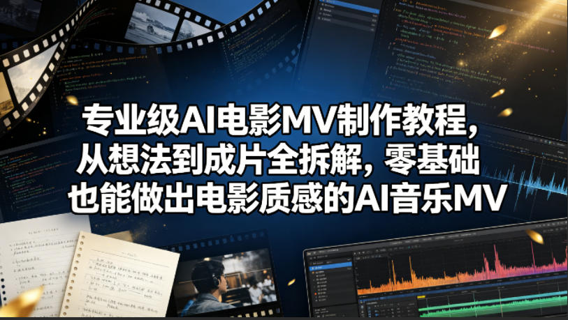 专业级AI电影MV制作教程，从想法到成片全拆解，零基础也能做出电影质感的AI音乐MV-悟空知识星球