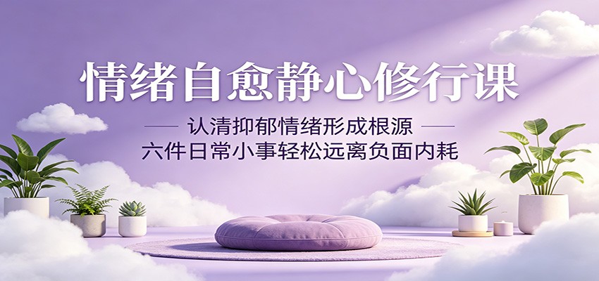 情绪自愈静心修行课：认清抑郁情绪形成根源，六件日常小事轻松远离负面内耗-悟空知识星球