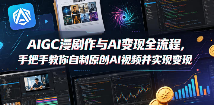 AIGC漫剧创作与AI变现全流程，手把手教你自制原创AI视频并实现变现-悟空知识星球