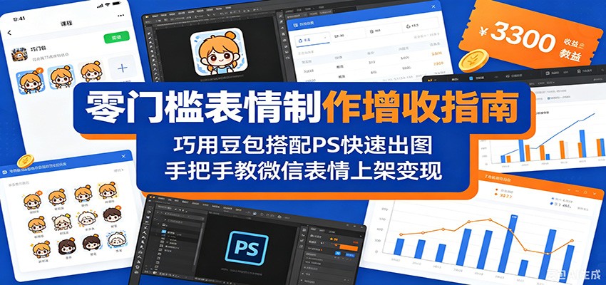 零门槛表情制作增收指南：巧用豆包搭配 PS 快速出图，手把手教微信表情上架变现-悟空知识星球