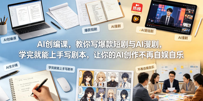 AI创编课,教你写爆款短剧与AI漫剧,学完就能上手写剧本,让你的AI创作不再自娱自乐-悟空知识星球
