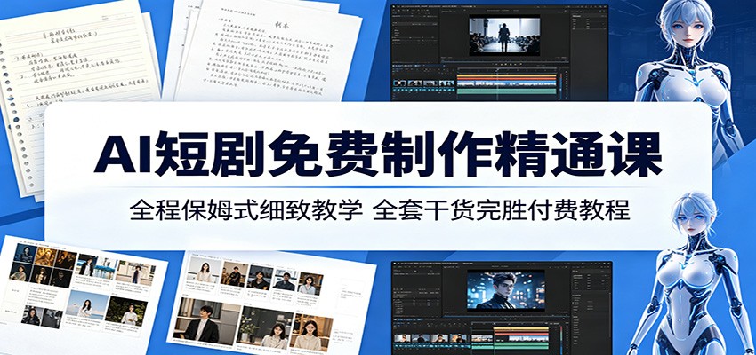 AI短剧免费制作精通课:全程保姆式细致教学,全套干货完胜付费教程-悟空知识星球