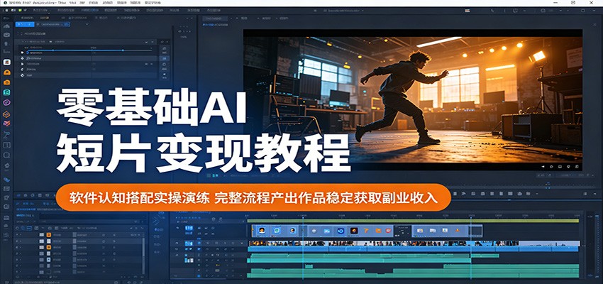 零基础AI短片变现教程:软件认知搭配实操演练,完整流程产出作品稳定获取副业收入-悟空知识星球