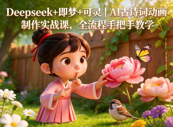 Deepseek+即梦+可灵｜AI古诗词动画制作实战课，全流程手把手教学-悟空知识星球