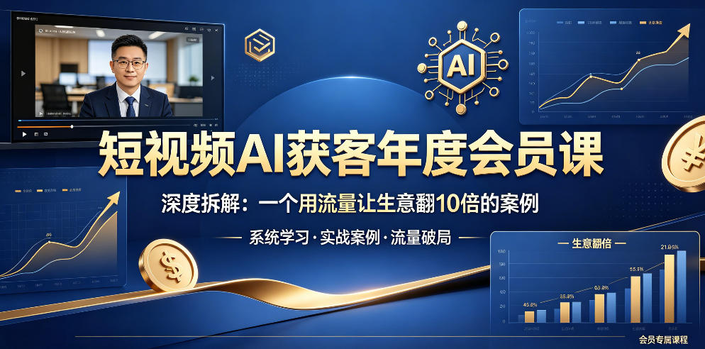 短视频AI获客年度会员课，深度拆解，一个用流量让生意翻10倍的案例-悟空知识星球