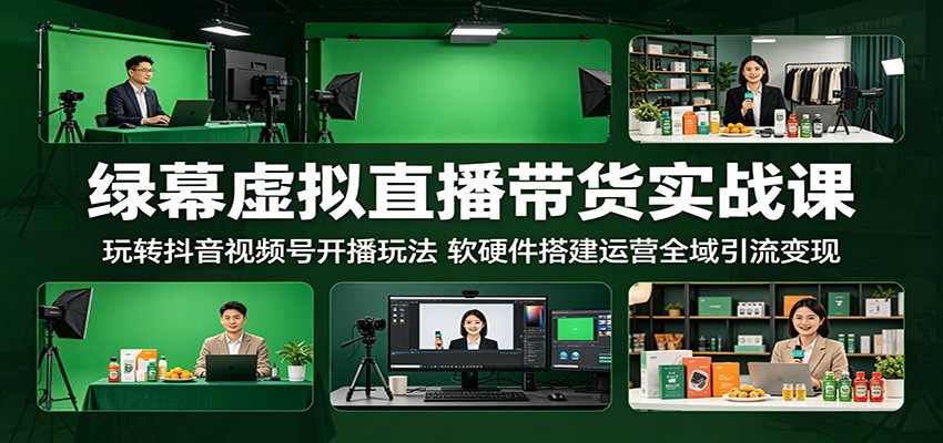 绿幕虚拟直播带货实战课:玩转抖音视频号开播玩法,软硬件搭建运营全域引流变现-悟空知识星球