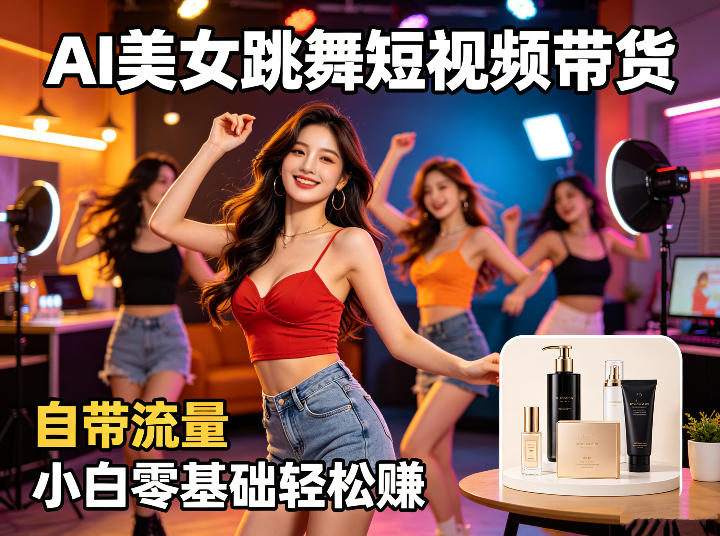 AI美女跳舞短视频带货：自带流量，小白零基础轻松賺，详细拆解-悟空知识星球