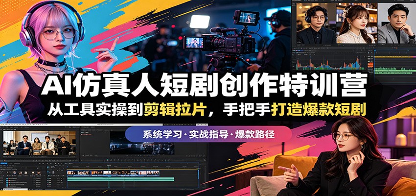 AI仿真人短剧创作特训营：从工具实操到剪辑拉片，手把手打造爆款短剧-悟空知识星球