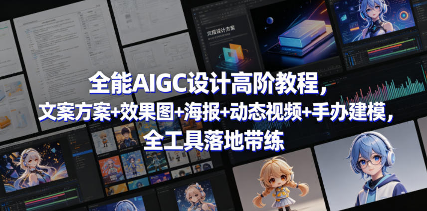 全能AIGC设计高阶教程,文案方案+效果图+海报+动态视频+手办建模,全工具落地带练-悟空知识星球