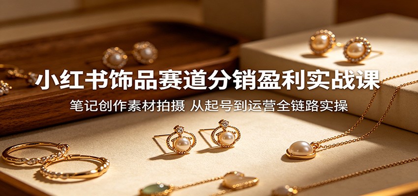 小红书饰品赛道分销盈利实战课：笔记创作素材拍摄，从起号到运营全链路实操-悟空知识星球