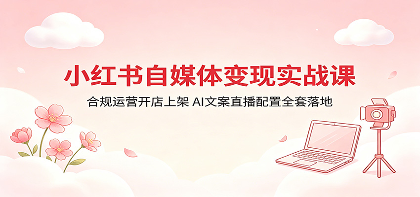 小红书自媒体变现实战课:合规运营开店上架,AI文案直播配置全套落地-悟空知识星球