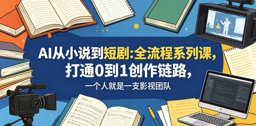 AI从小说到短剧全流程系列课，打通0到1创作链路，一个人就是一支影视团队-悟空知识星球