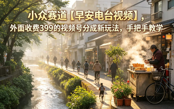 小众赛道【早安电台视频】,外面收费399的视频号分成新玩法,手把手教学-悟空知识星球