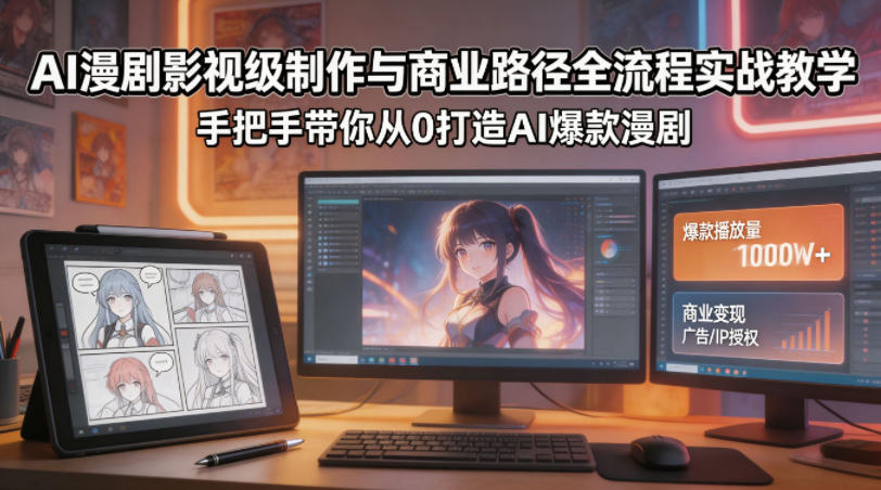 AI漫剧影视级制作与商业路径全流程实战教学，手带你从0打造AI爆款漫剧-悟空知识星球