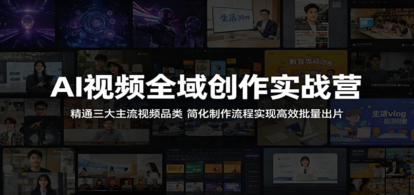 AI视频全域创作实战营：精通三大主流视频品类，简化制作流程实现高效批量出片-悟空知识星球