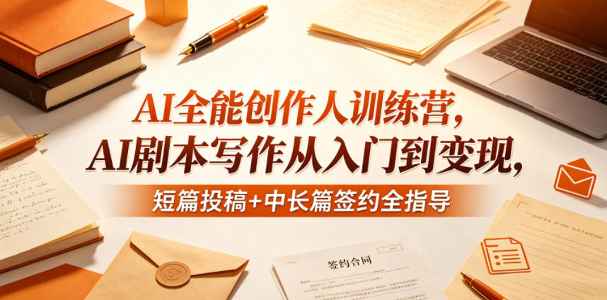 AI全能创作人训练营，AI剧本写作从入门到变现，短篇投稿+中长篇签约全指导-悟空知识星球