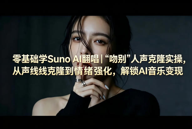 零基础学Suno AI翻唱｜《吻别》人声克隆实操，从声线克隆到情绪强化，解锁AI音乐变现-悟空知识星球