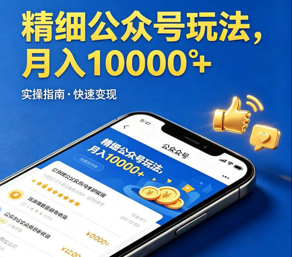 精细化公众号玩法，我们给你提供文章，你来负责发布，收益可观，月入1W+【揭秘】-悟空知识星球