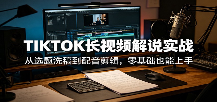 TIKTOK长视频解说实战：从选题洗稿到配音剪辑，零基础也能上手-悟空知识星球